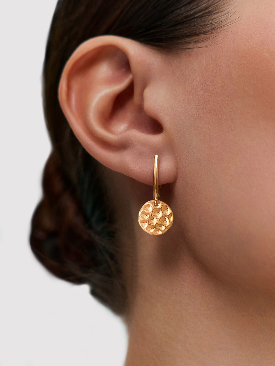 Серьги подвески золотые 585  | 0222292-00240