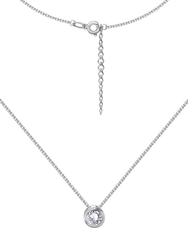 Колье серебряное 925 с фианитом