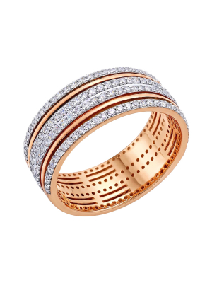 Кольцо дорожка золотая 585 с бриллиантами