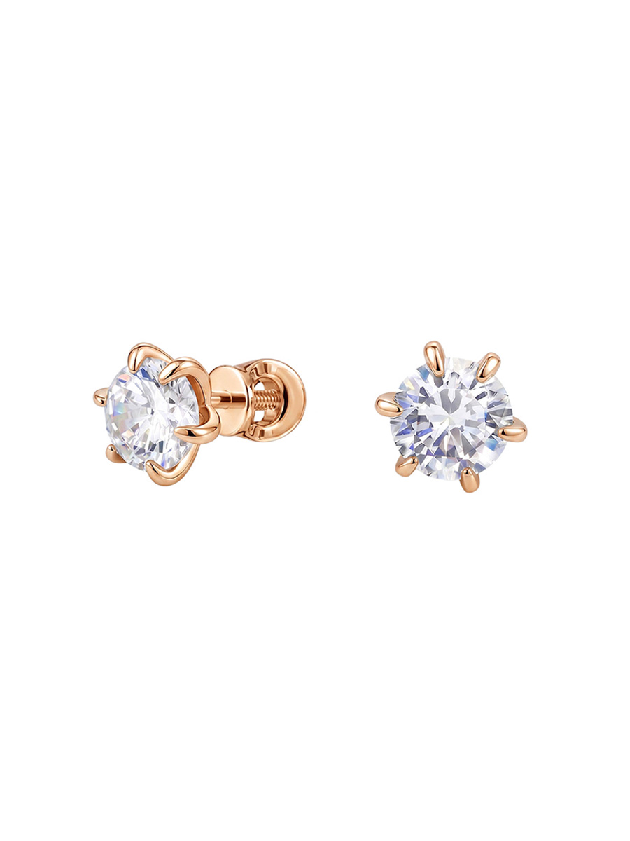 Серьги пусеты серебряные 925 с фианитами | 6001899-00779