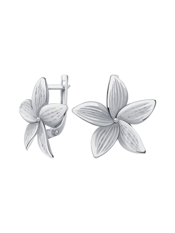 Серьги серебряные 925 цветы 