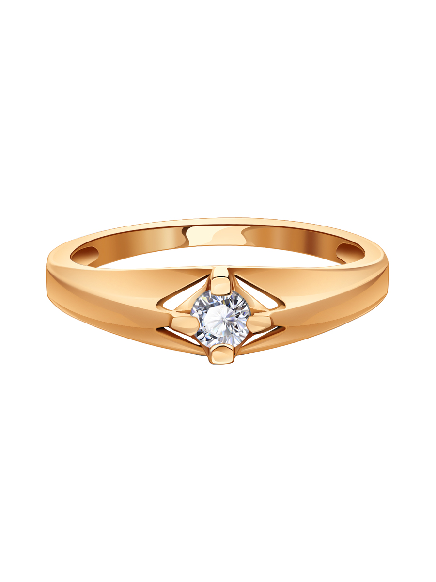 Кольцо золотое 585 с фианитом  | 1101718-00770