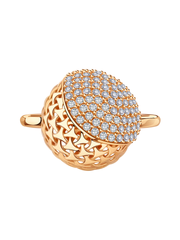 Кольцо золотое 585 с фианитами 