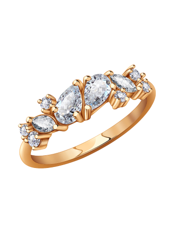 Кольцо золотое 585 с фианитами 