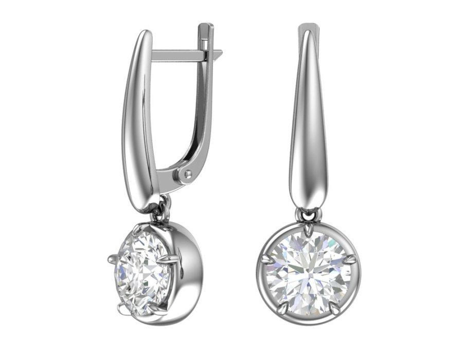 Серьги из серебра 925 с камнями фианитами | 2101128-00775