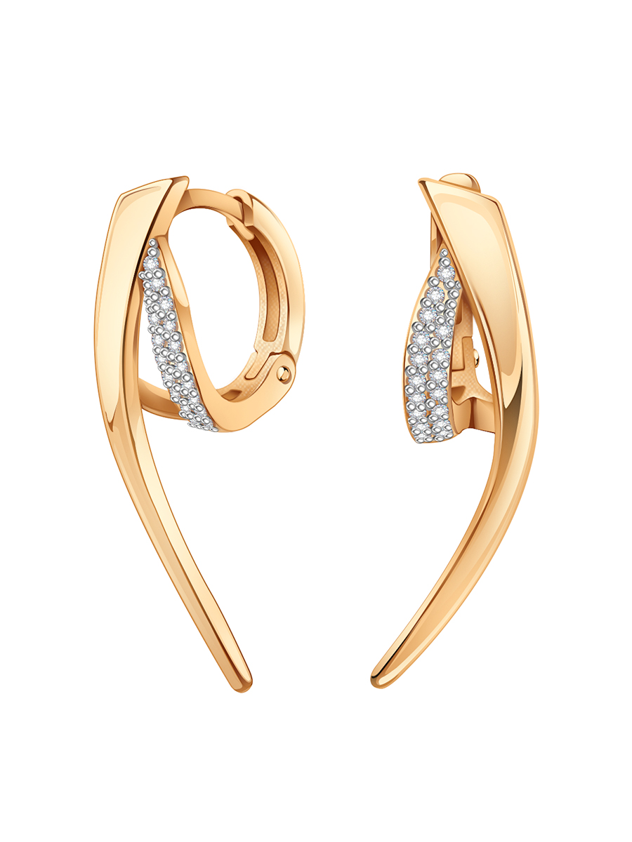 Серьги из золота 585 с бриллиантами | 0202134-02730