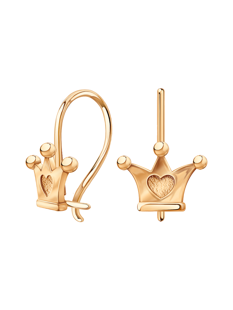 Серьги короны золотые 585  | 0202378М00240