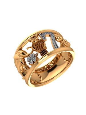 Кольцо счастье золотое 585 без камней 