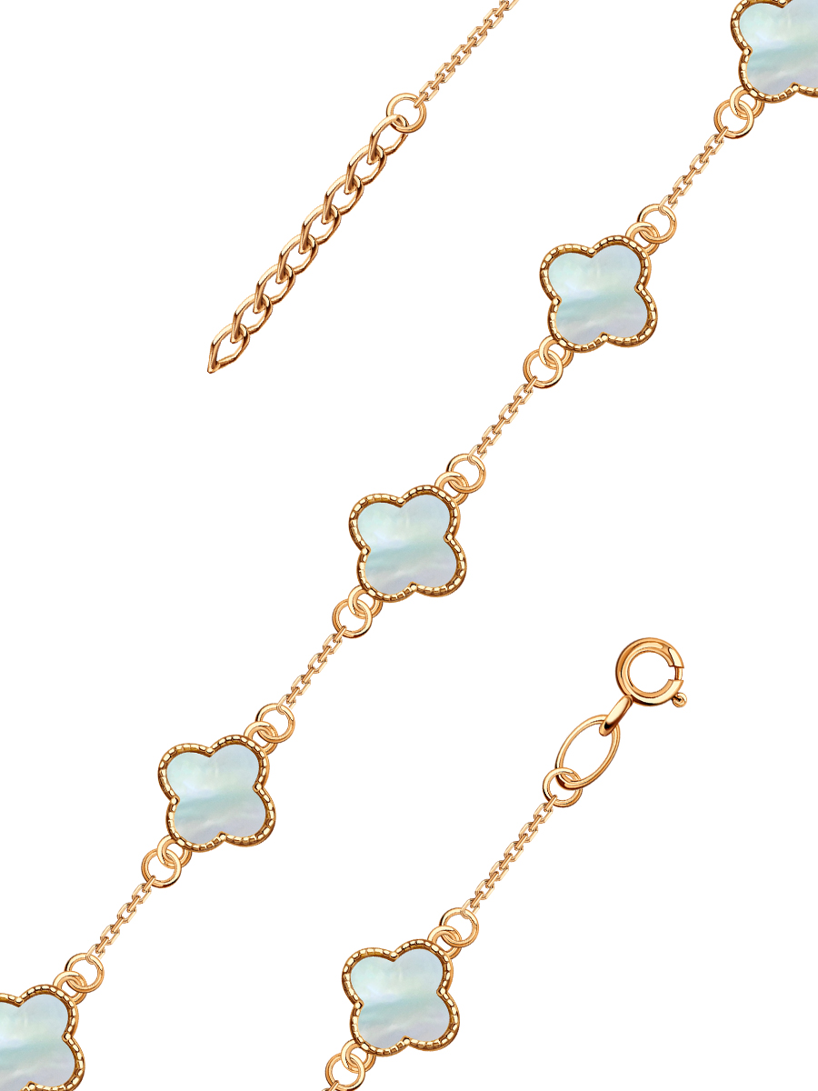 Браслет золотой 585 с белым перламутром  | 9721451-00600