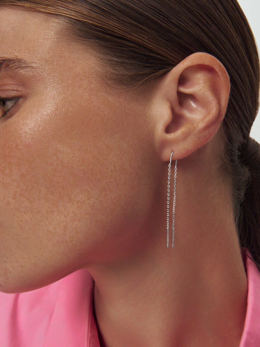 Серьги протяжки серебряные 925 | 0221458-00245