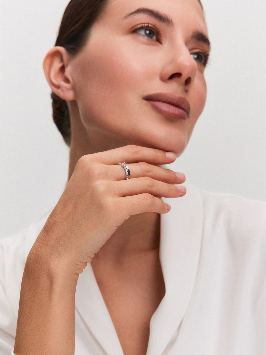 Кольцо серебряное 925 с фианитами  | 0101832-00775