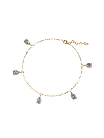 Браслет золотой 585 цепочка с фианитами