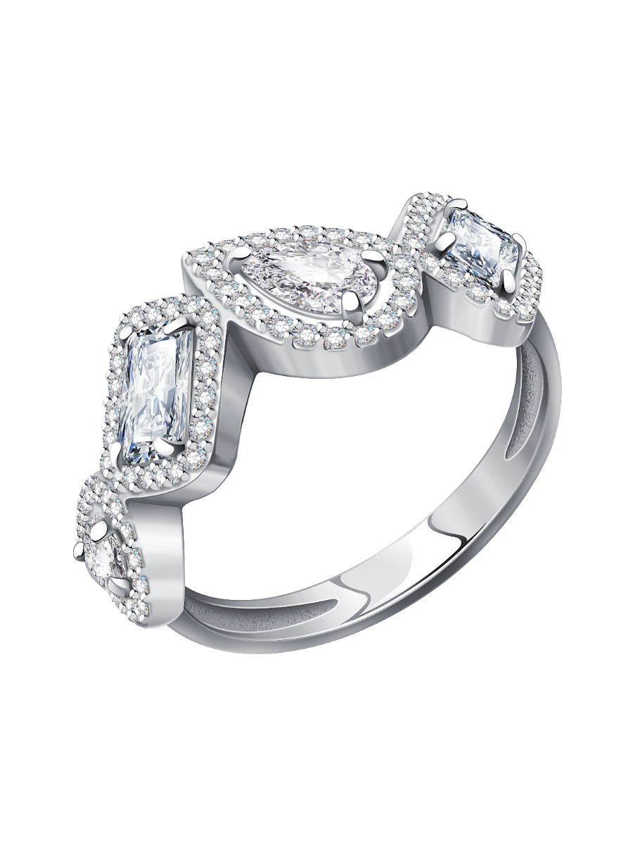 Кольцо серебряное 925 с фианитами | 0101822-00775
