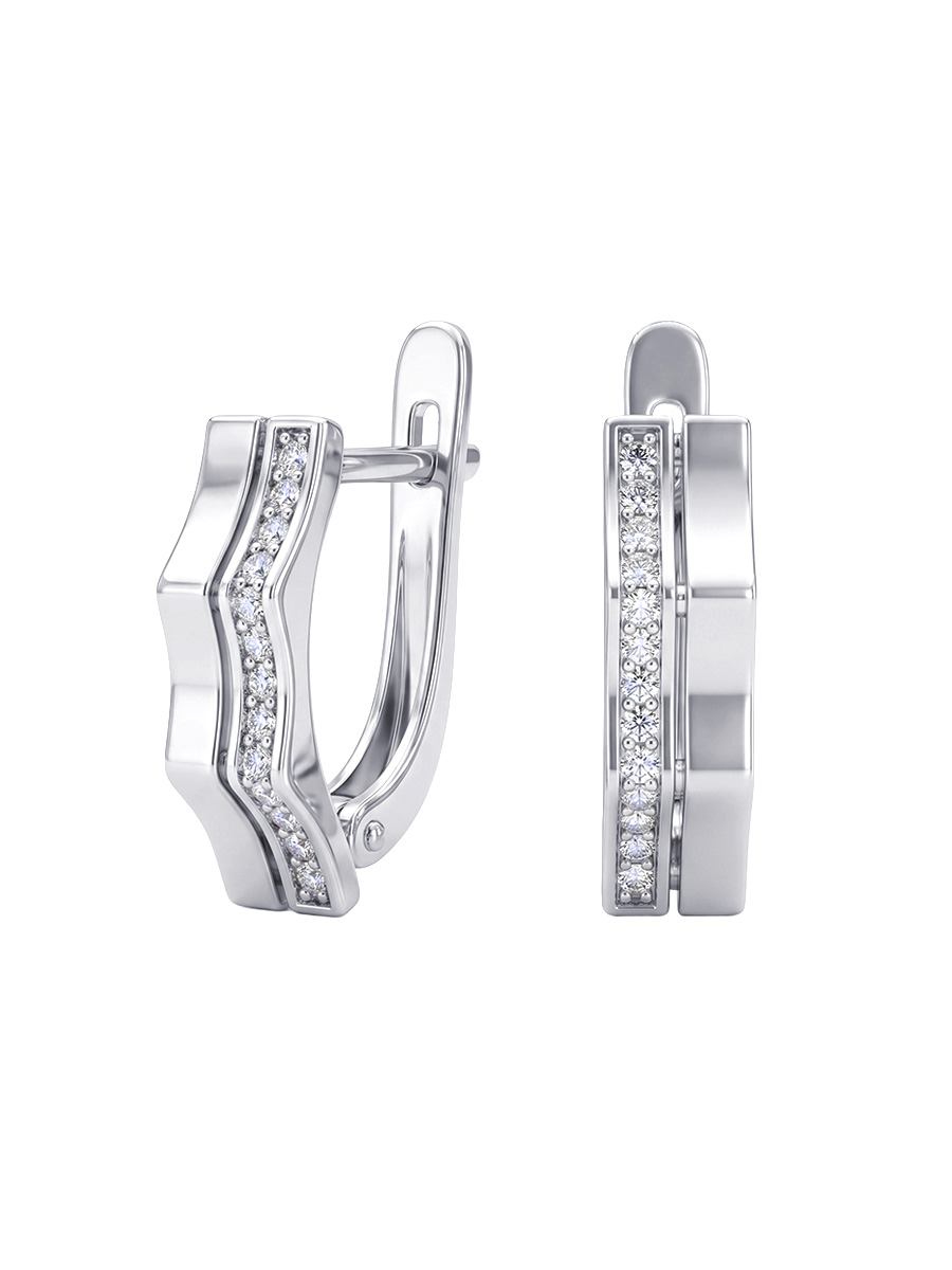 Серьги серебряные 925 с фианитами | 2101557-00775
