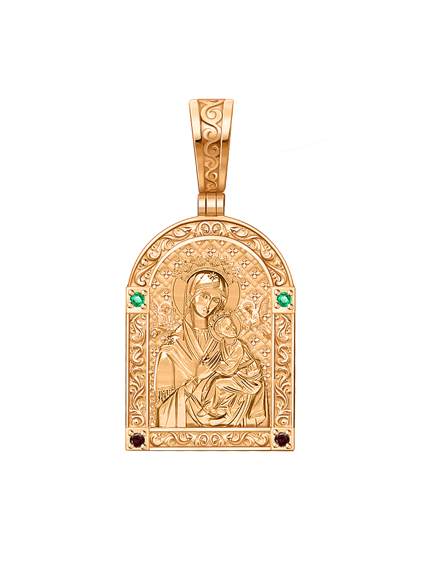 Подвеска-икона золотая 585 Божия матерь  | 9401478-05850