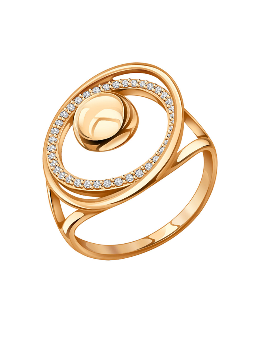 Кольцо золотое 585 с фианитами | 1101166-00770