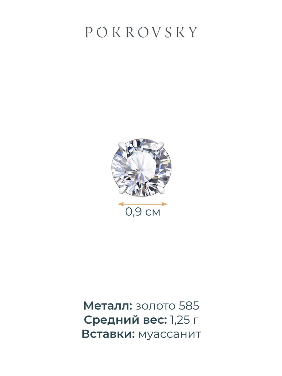 Подвеска из белого золота 585 с муассанитом | 0400827-05432