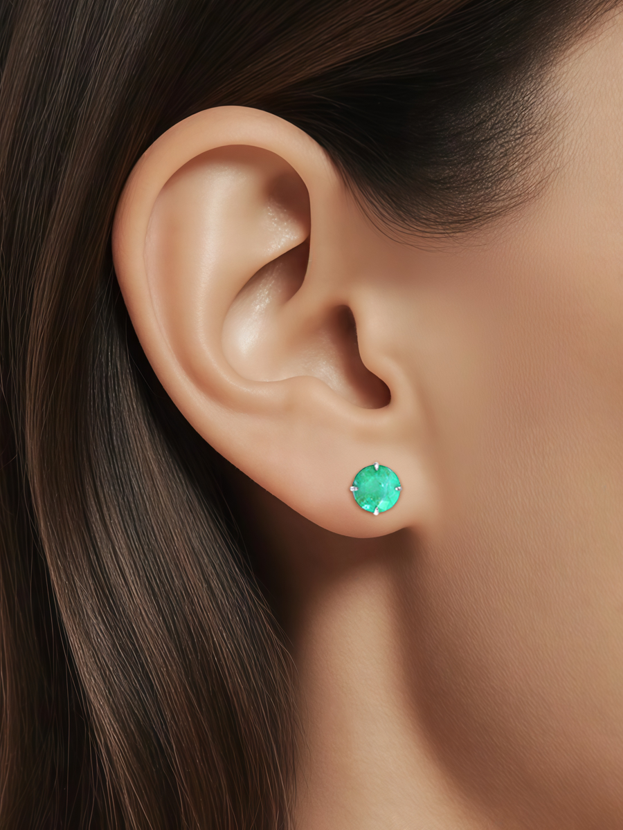 Серьги пусеты серебряные 925 с горным хрусталем | 6001856-05645