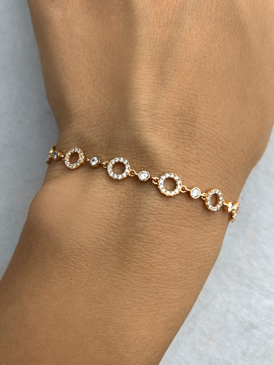 Браслет золотой 585 с фианитами | 0720599-00770