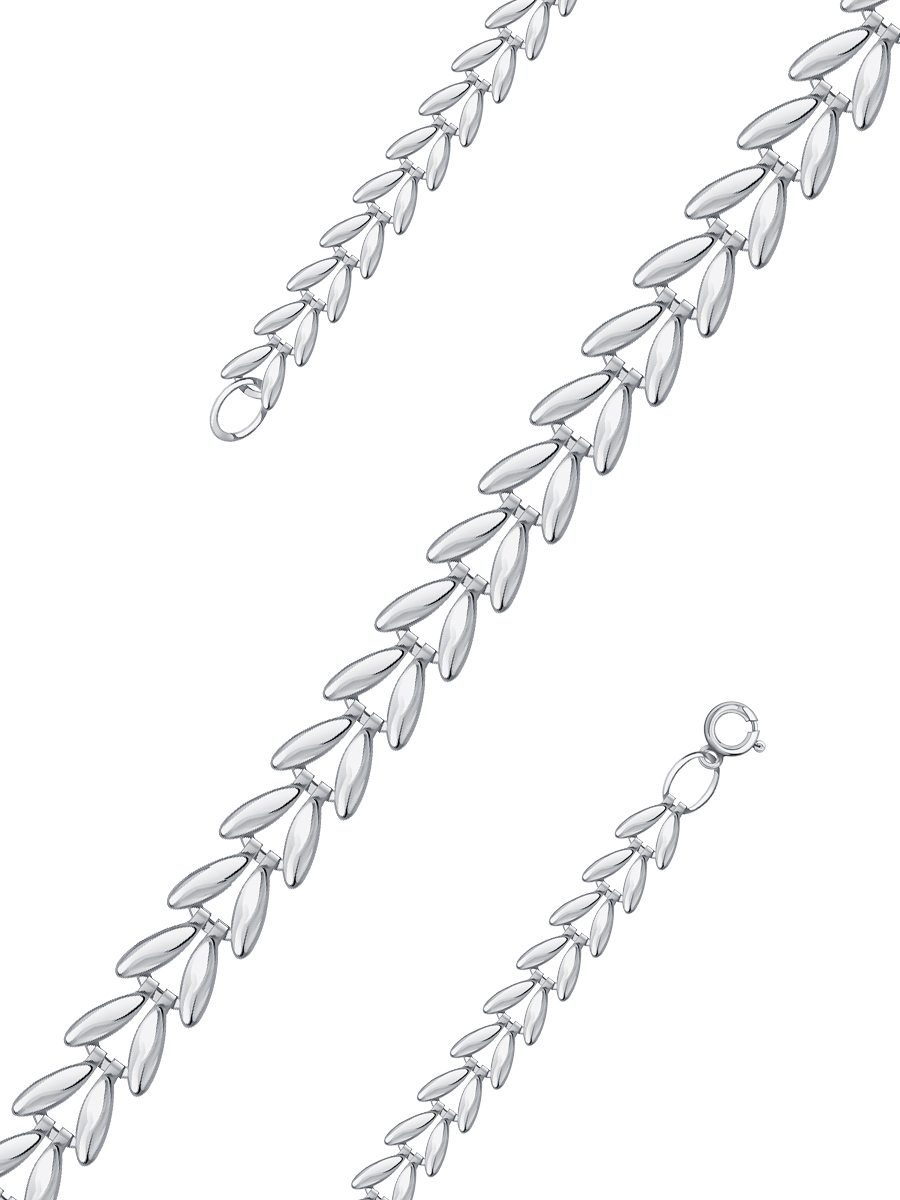 Браслет серебряный женский на руку 925 без камней | 0710036-00245