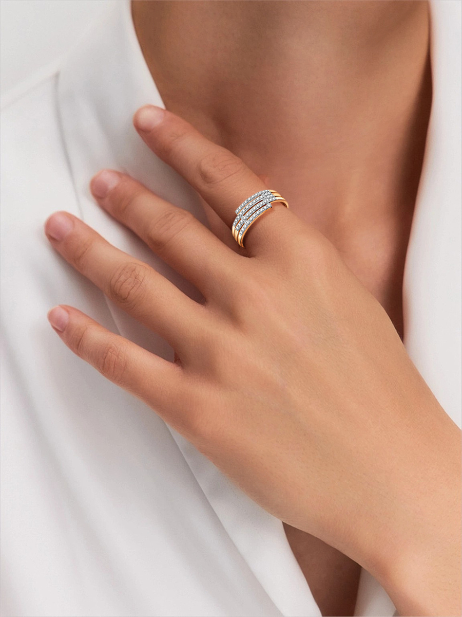 Кольцо дорожка золотое 585 с бриллиантами  | 1100741-02730