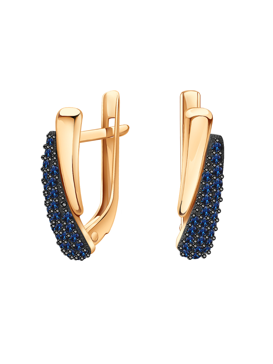 Серьги золотые 585 с сапфирами  | 2101753-00010