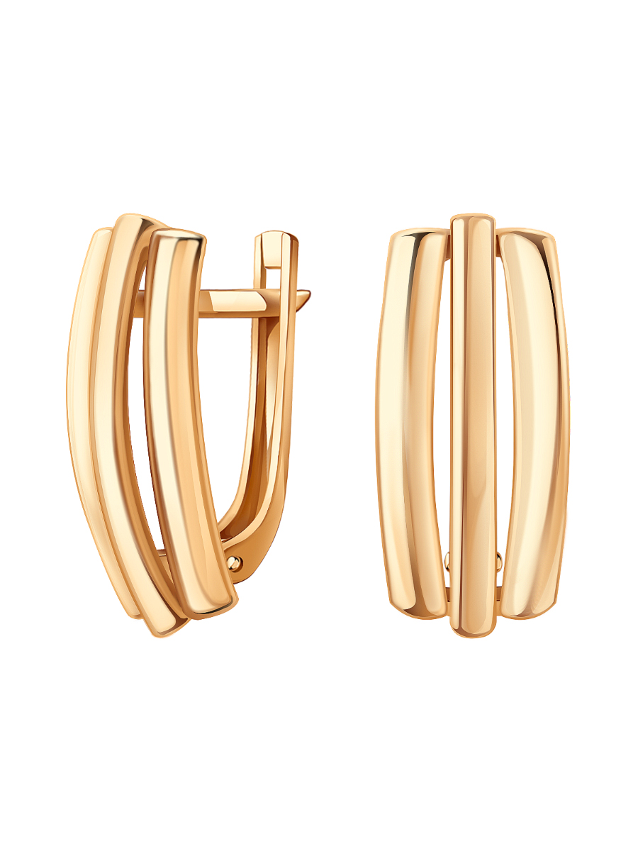 Серьги золотые 585 без камней на английском замке | 2100875-00240