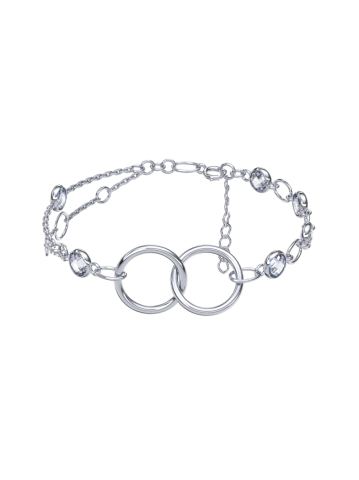 Браслет серебряный женский на руку 925 цепочка с камнями фианитами