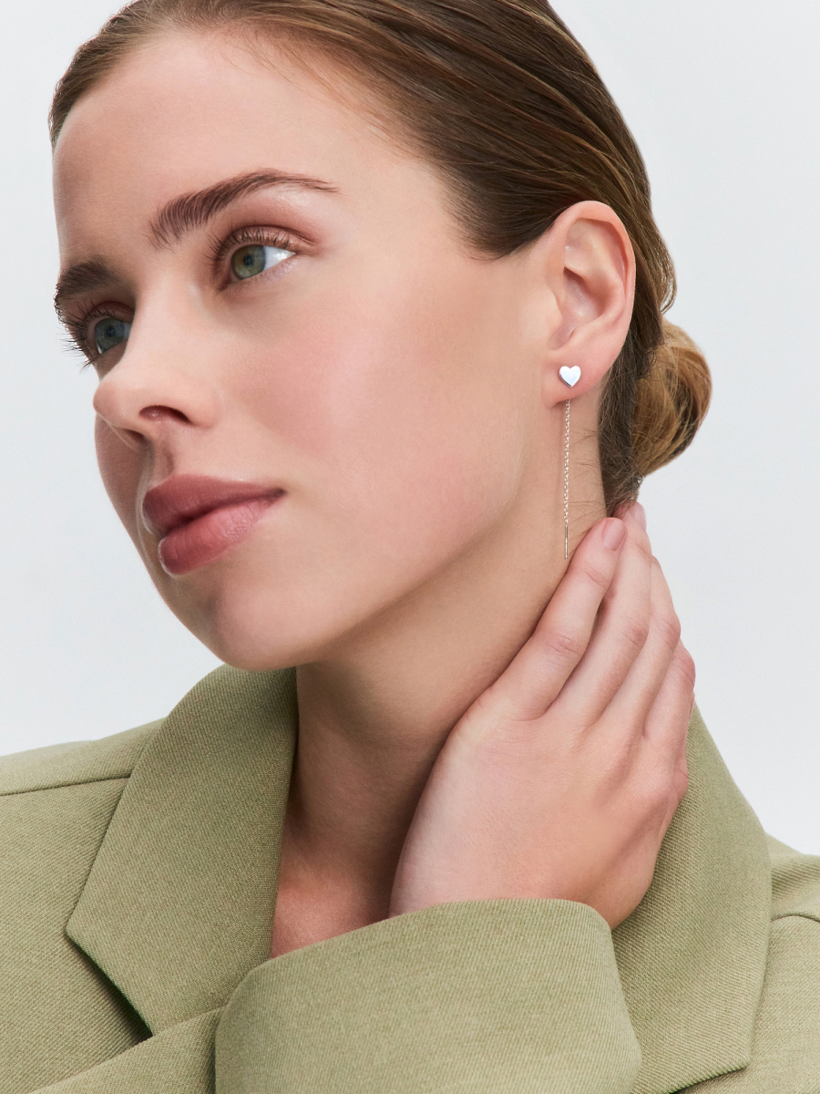 Серьги цепочки серебряные 925 | 0221767-00245