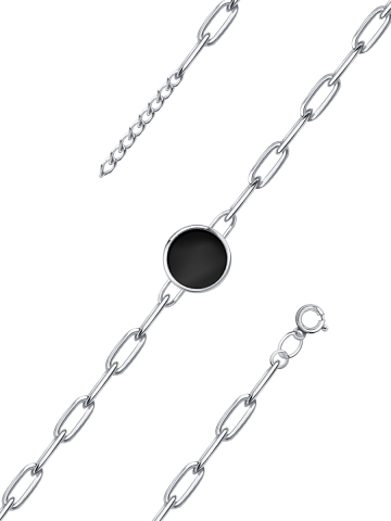 Браслет серебряный 925 с агатом и перламутром 