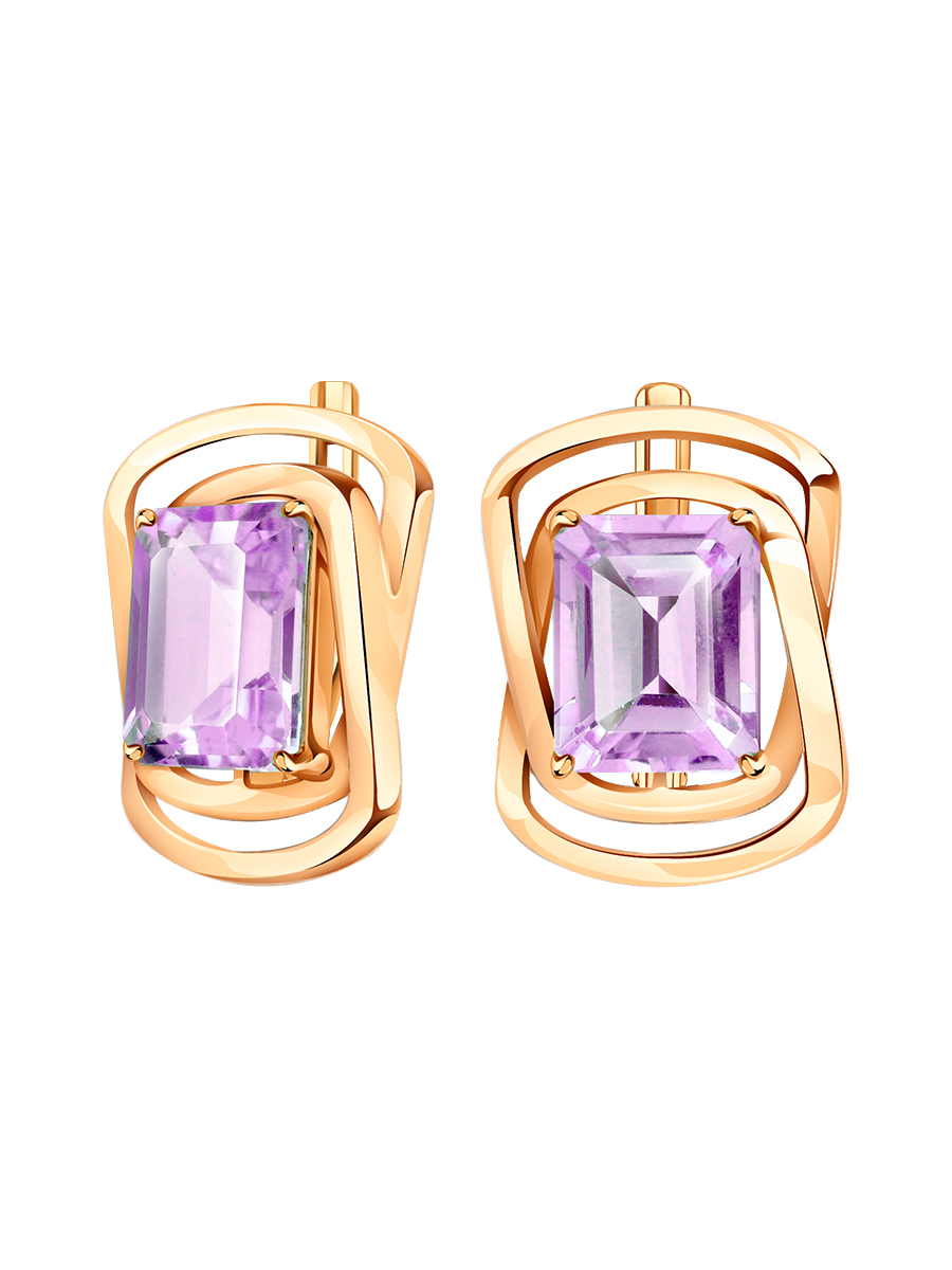 Серьги из золота 585 с аметистами | 2101262-00220