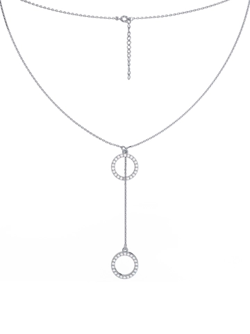 Колье галстук из серебра 925 с фианитами