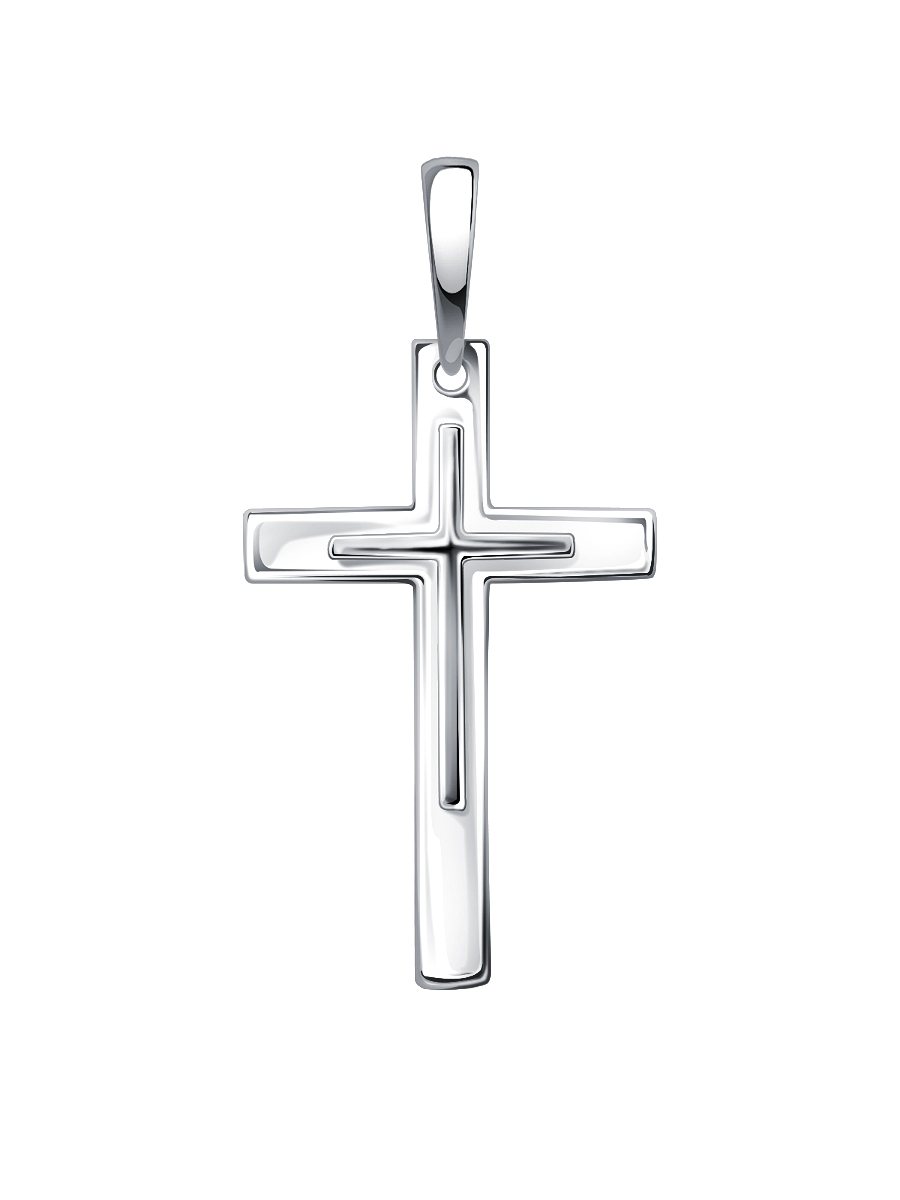 Подвеска крестик серебряный 925 без камней | 0800240-00245