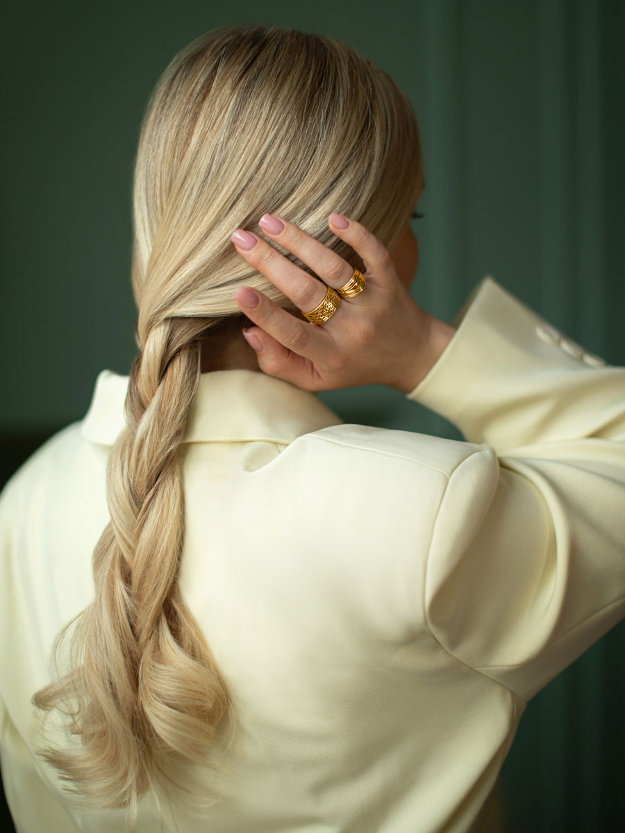 Кольцо широкое золотое 585 без камней | 1101727Л00241