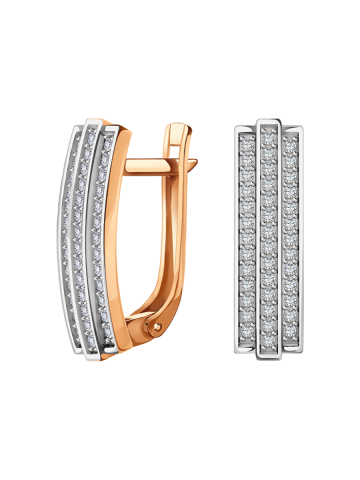 Серьги дорожки золотые 585 с бриллиантами