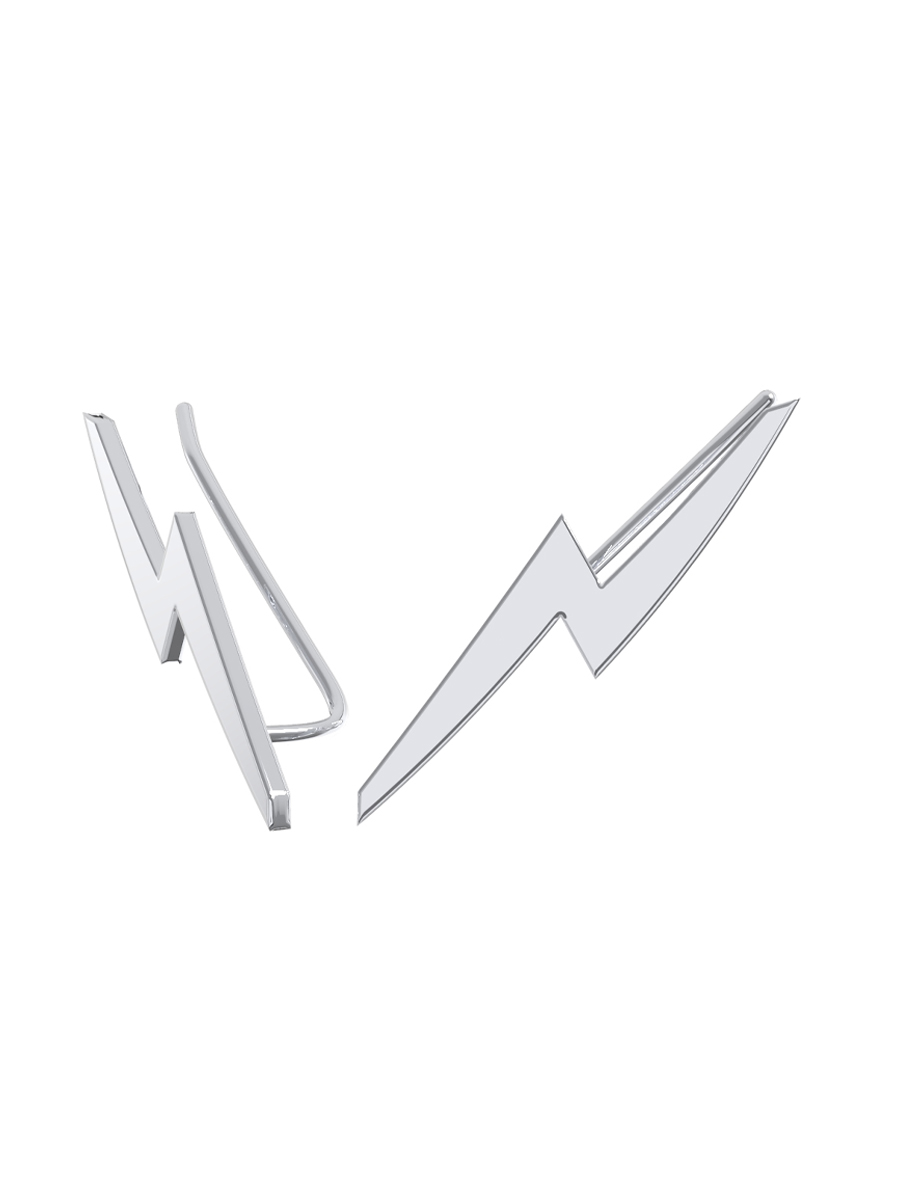 Серьги-каффы серебряные 925 молнии | 0201773-00245