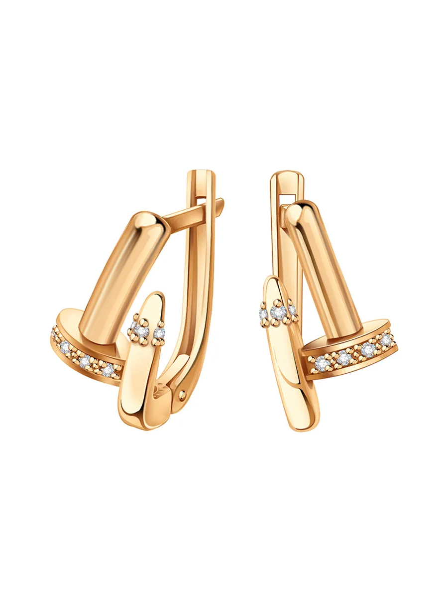 Серьги гвозди золотые 585 с бриллиантами | 2101667-02730