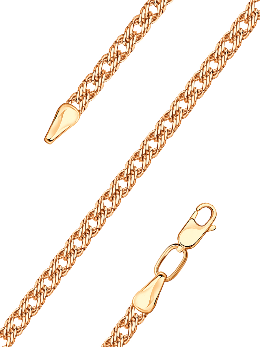 Браслет золотой 585 плетение Двойной ромб 4 мм  | 11050370116