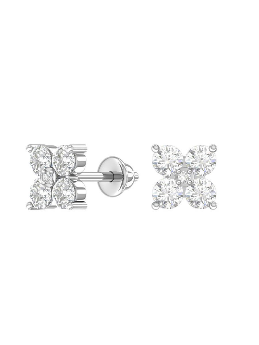 Серьги пусеты серебряные 925 с фианитами | 6001572-00775