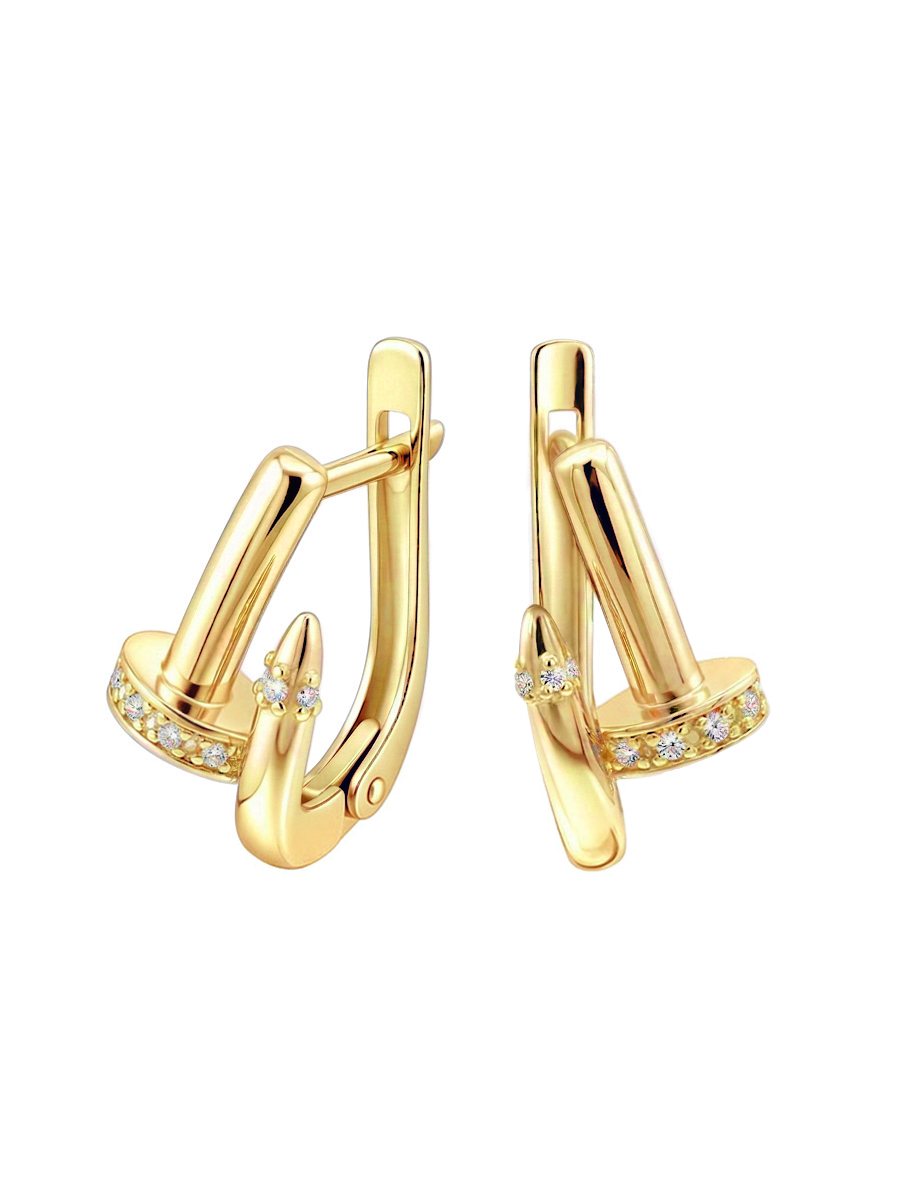 Серьги гвозди золотые 585 с бриллиантами | 2101667-02731