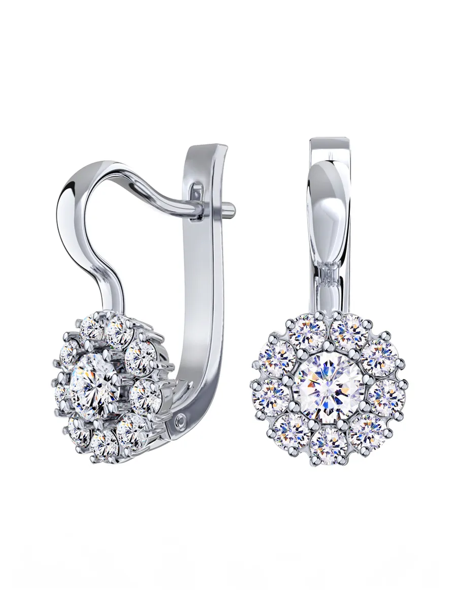 Серьги из серебра 925 с камнями фианитами | 2101696-00775