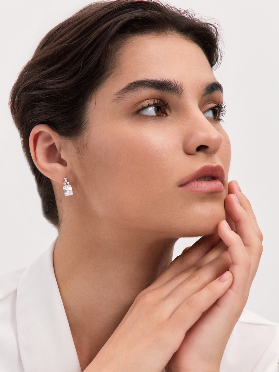 Серьги серебряные 925 с фианитами | 2101771-00775