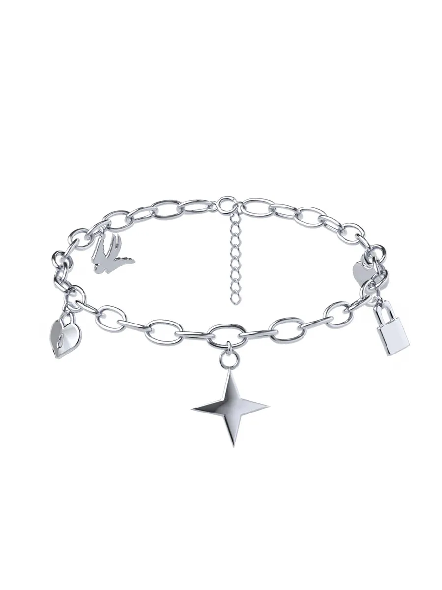 Браслет серебряный 925 с подвесками | 0710794-00245