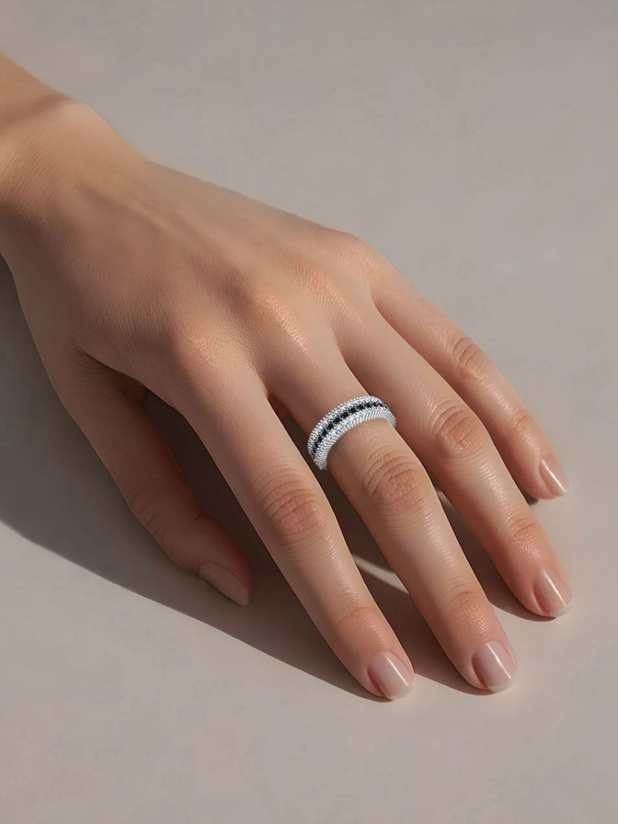 Кольцо дорожка из серебра 925 с камнями фианитами | 0101817-00215