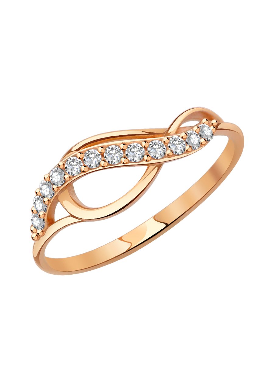Кольцо бесконечность золотое 585 с фианитами | 0101797-00770
