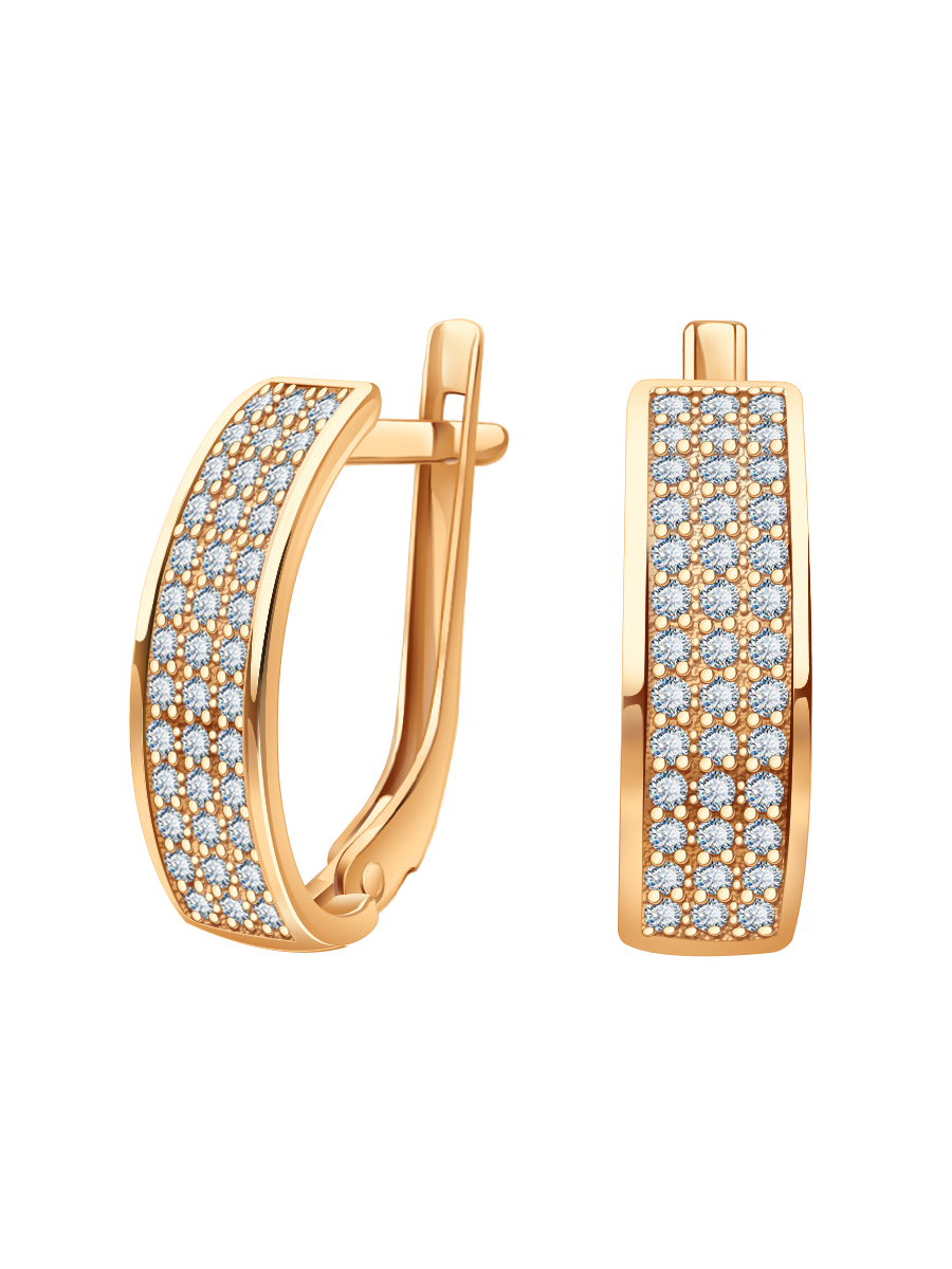 Серьги дорожки из золота 585 с камнями фианитами | 2100577-00770