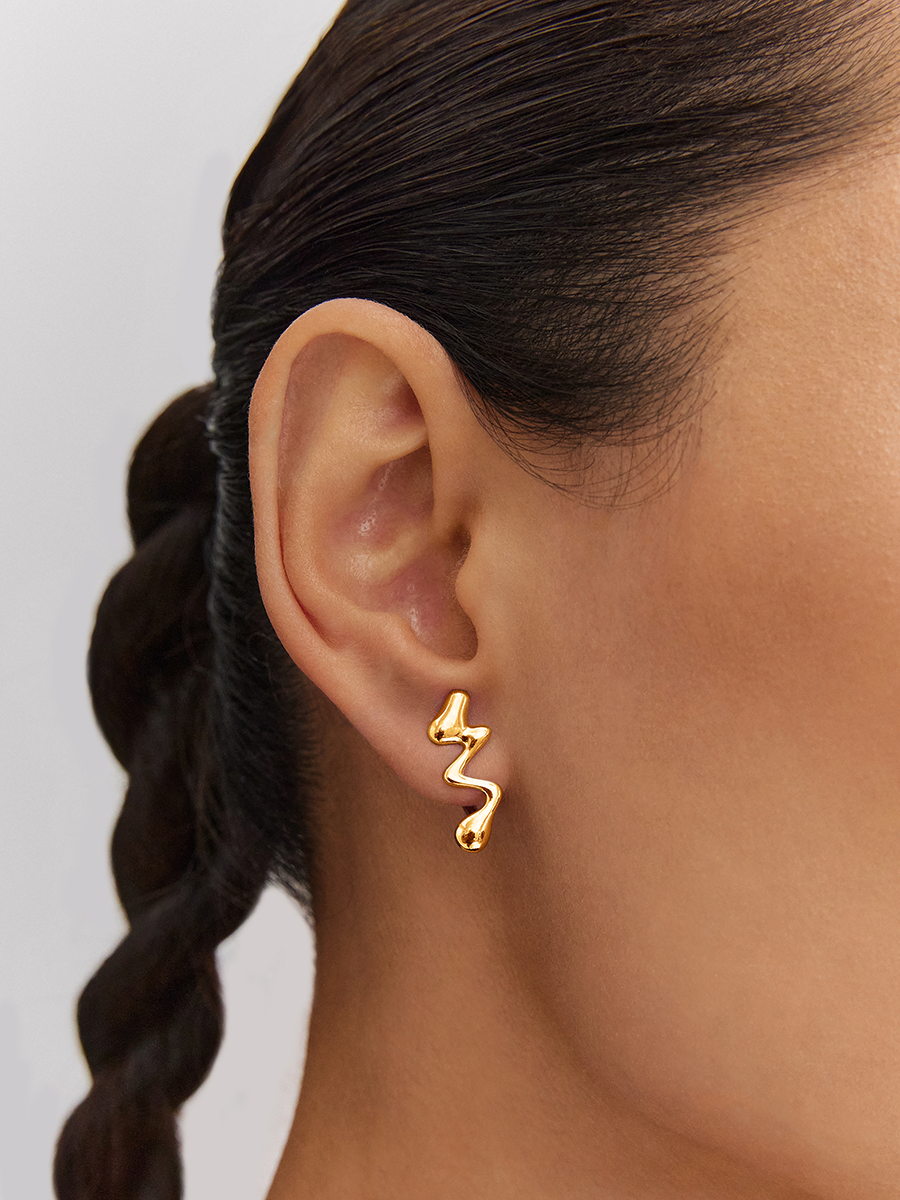 Серьги золотые 585 без камней на английском замке    | 0201885-00240