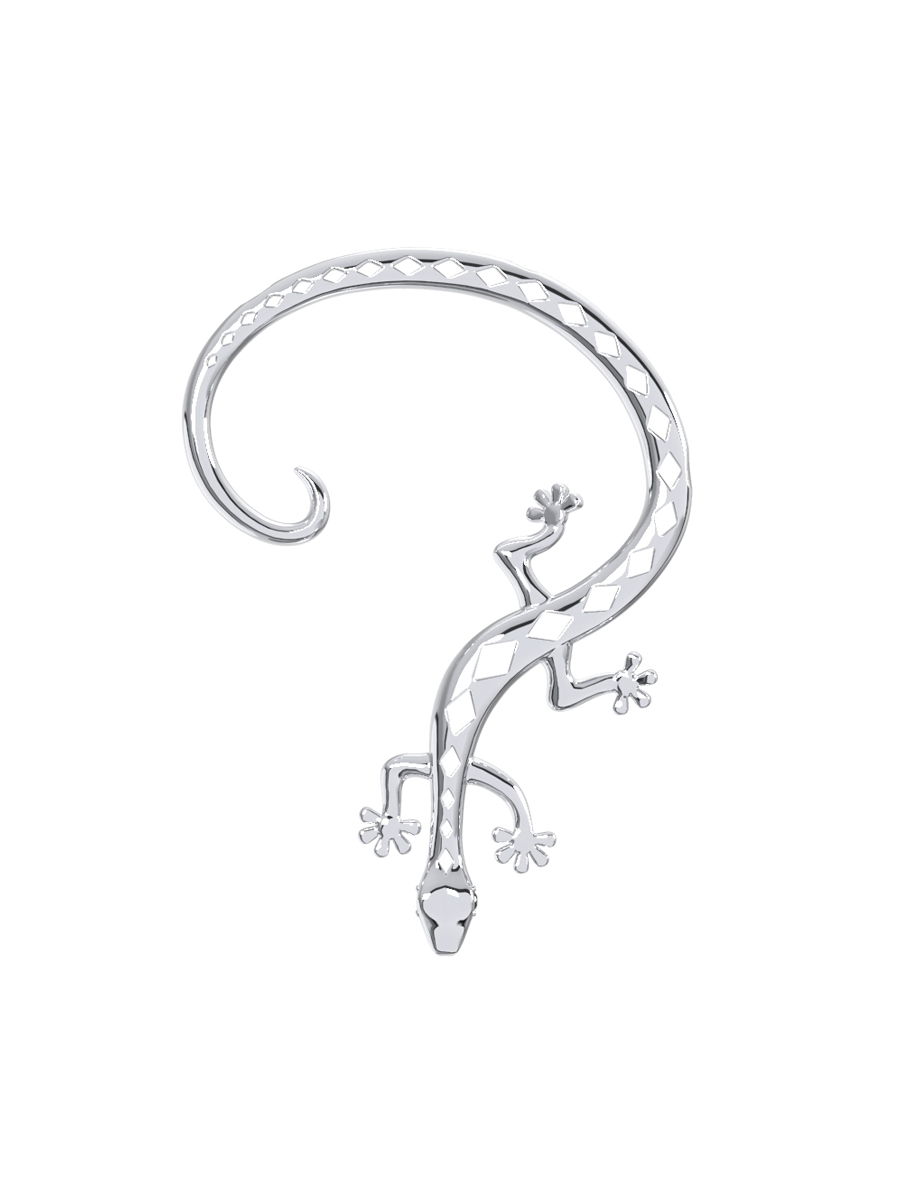 Серьга пусет серебряная 925 ящерица  | 6001732-00205