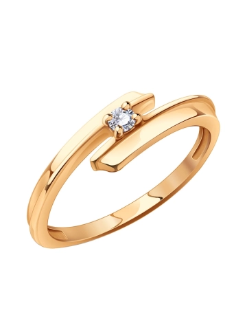 Кольцо золотое 585 с бриллиантом 