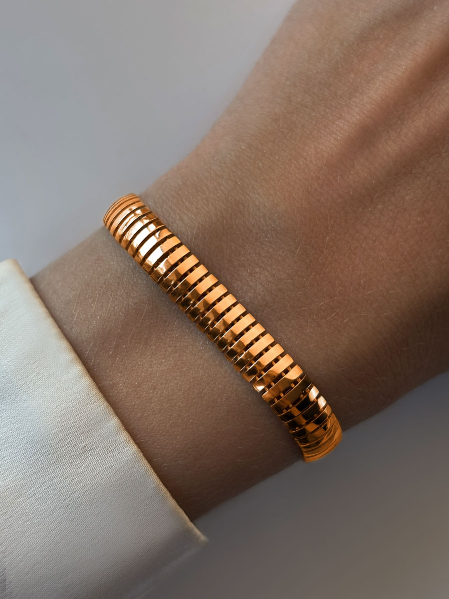 Браслет золотой 585 широкий 7 мм | 0700841Л00240